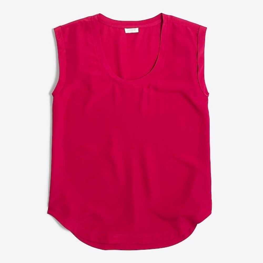 NWT J.Crew Factory Petite Drapey Blouse, Red, 00P